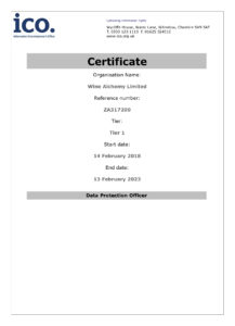 ICO Registration Certificate 2018-2023