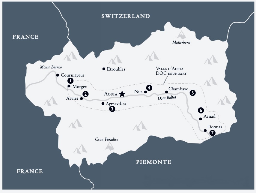 Valle d'Aosta DOC & subzones Valle d'Aosta DOC & subzones